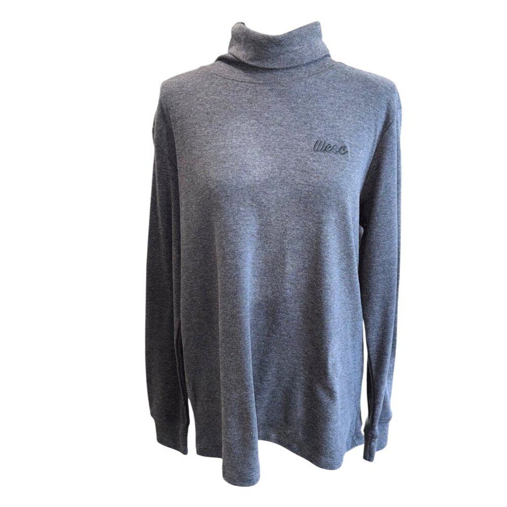 NWT Wesc Unisex Long Sleeve Turtleneck Soft Jersey Top Grey Athleisure Outdoors